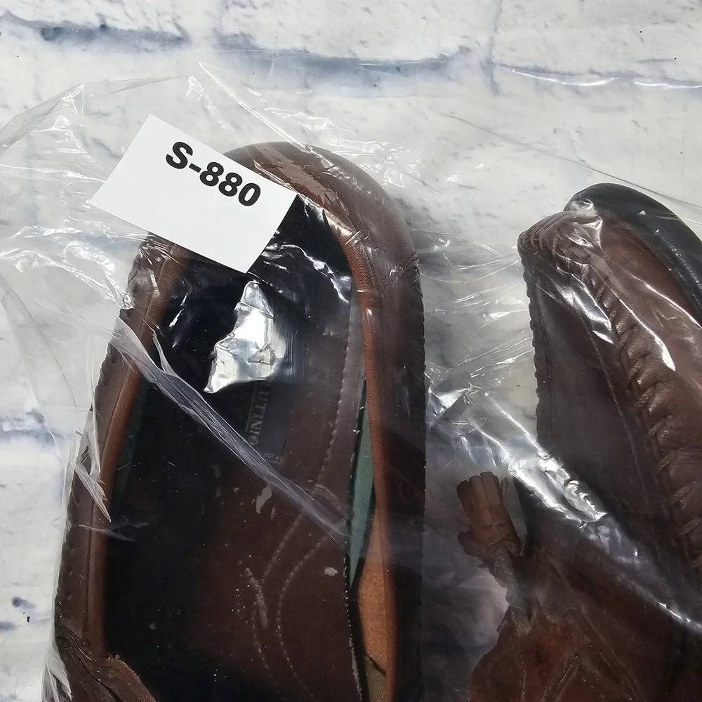 Giorgio Brutini KT Gel Moc Tassel Loafer MENS 12 Brown Leather Kiltie Whipstitch